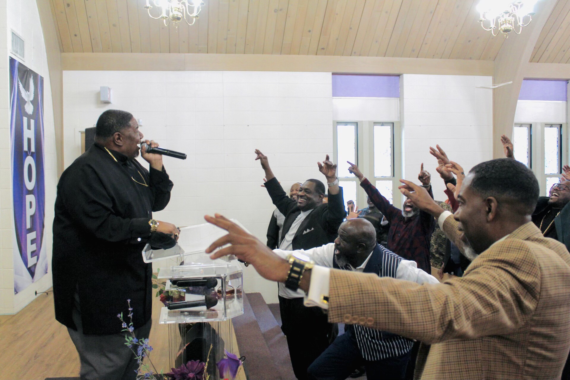 A house full of joy as the brethren rejoice together